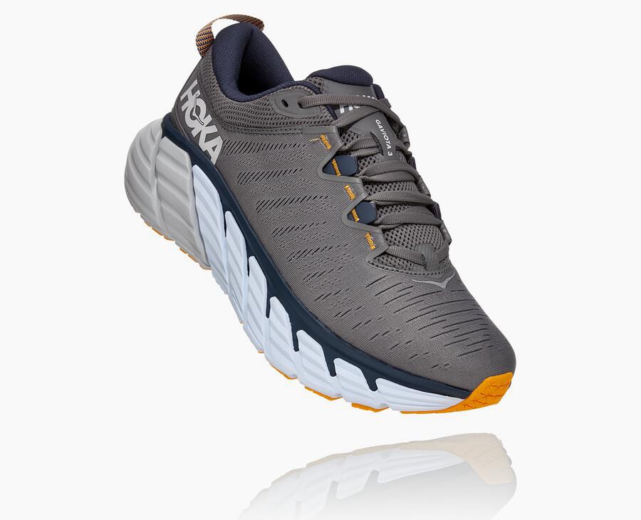Hoka One One Mens Running Shoes - Gaviota 3 - Grey - FIUP71569